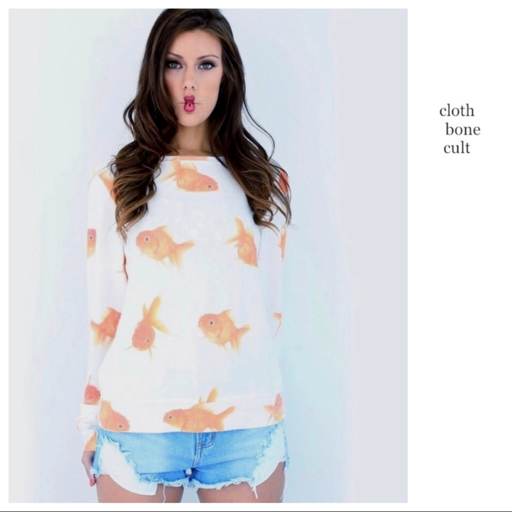 Wildfox Rare & Coveted Goldfish Sweatshirt - image 1